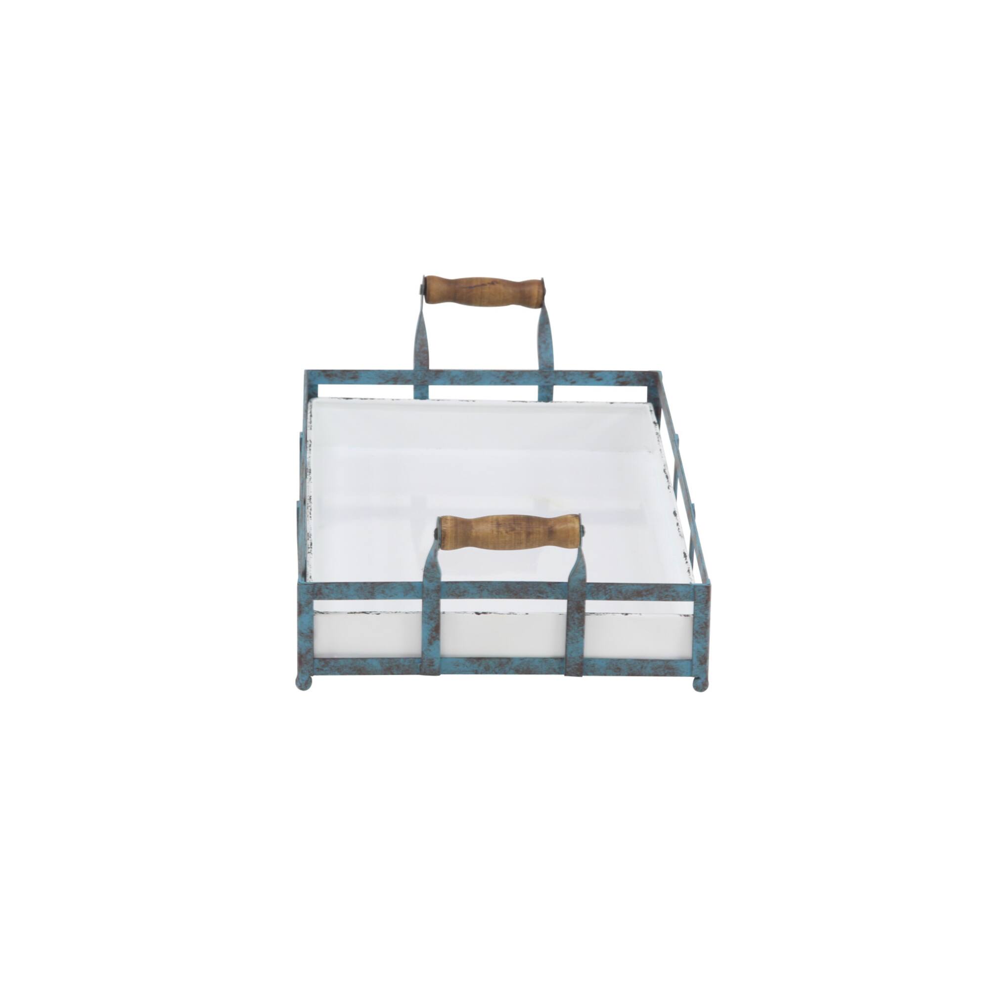Blue Metal Farmhouse Tray Set
